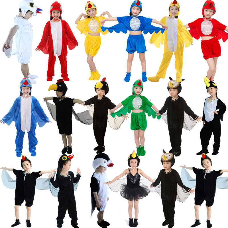 儿童动物服小鸟喜鹊白鸽小燕乌鸦