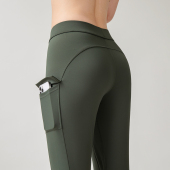 运动跑步骑行长裤 高腰提臀健身裤 女外穿带口袋速干薄款 瑜伽裤