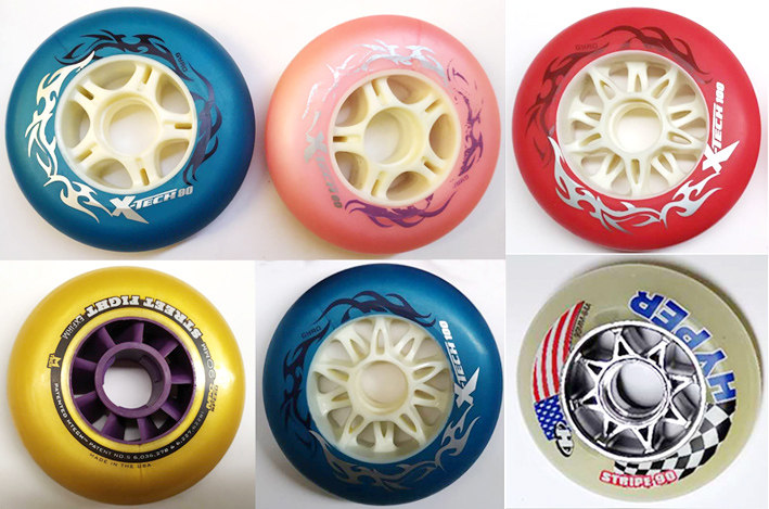 正品X-TECH速滑鞋轮子HYPER90MM，100MM高弹竞速轮耐磨轮比赛专用