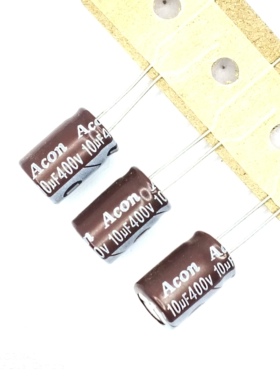 30只400v10uf中元Acon铝电解电容8*11维修主板电源滤波105度