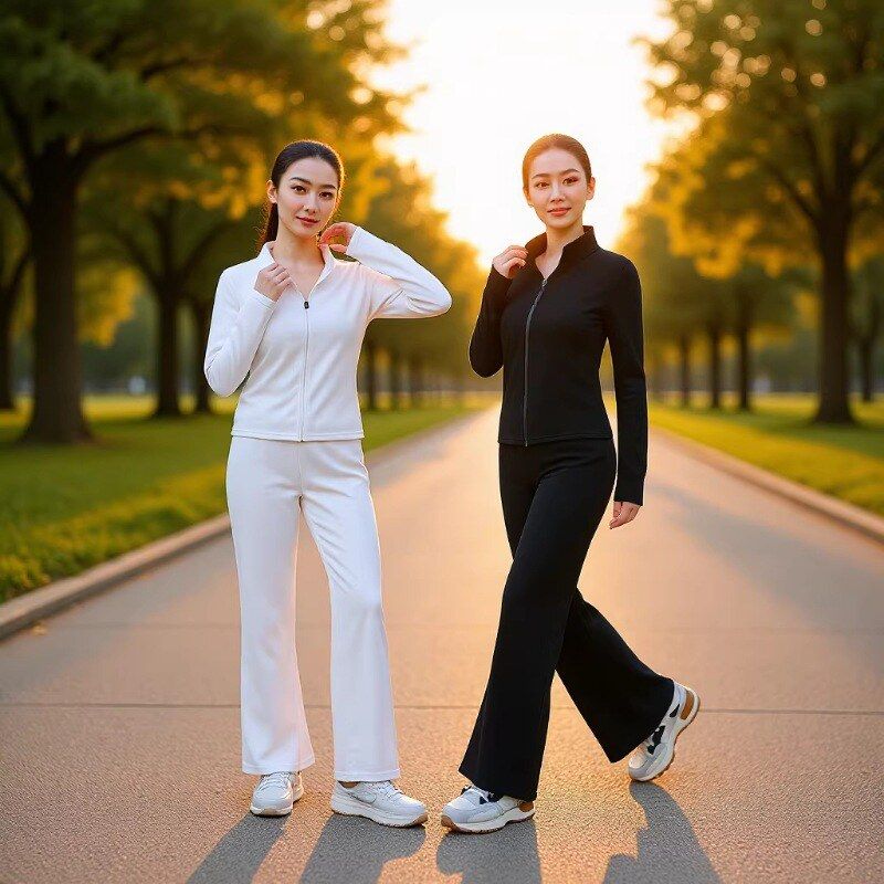 时尚运动套装女小个子春夏款瑜伽服两件套休闲阔腿裤套装百搭显瘦
