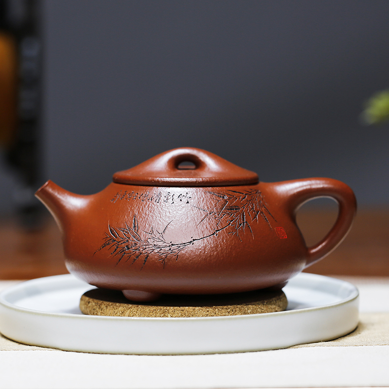 景舟石瓢原矿粗砂大红袍大师孔祥生纯全手工正宗宜兴紫砂品茗茶具