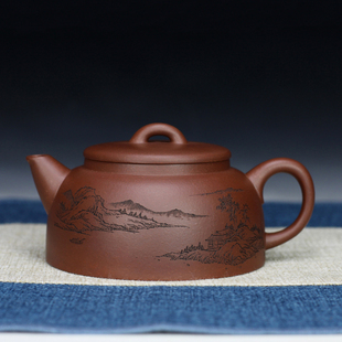 桥梁德钟工艺师王刚全手工储国峰陶刻内壁章原矿底槽青宜兴紫砂壶