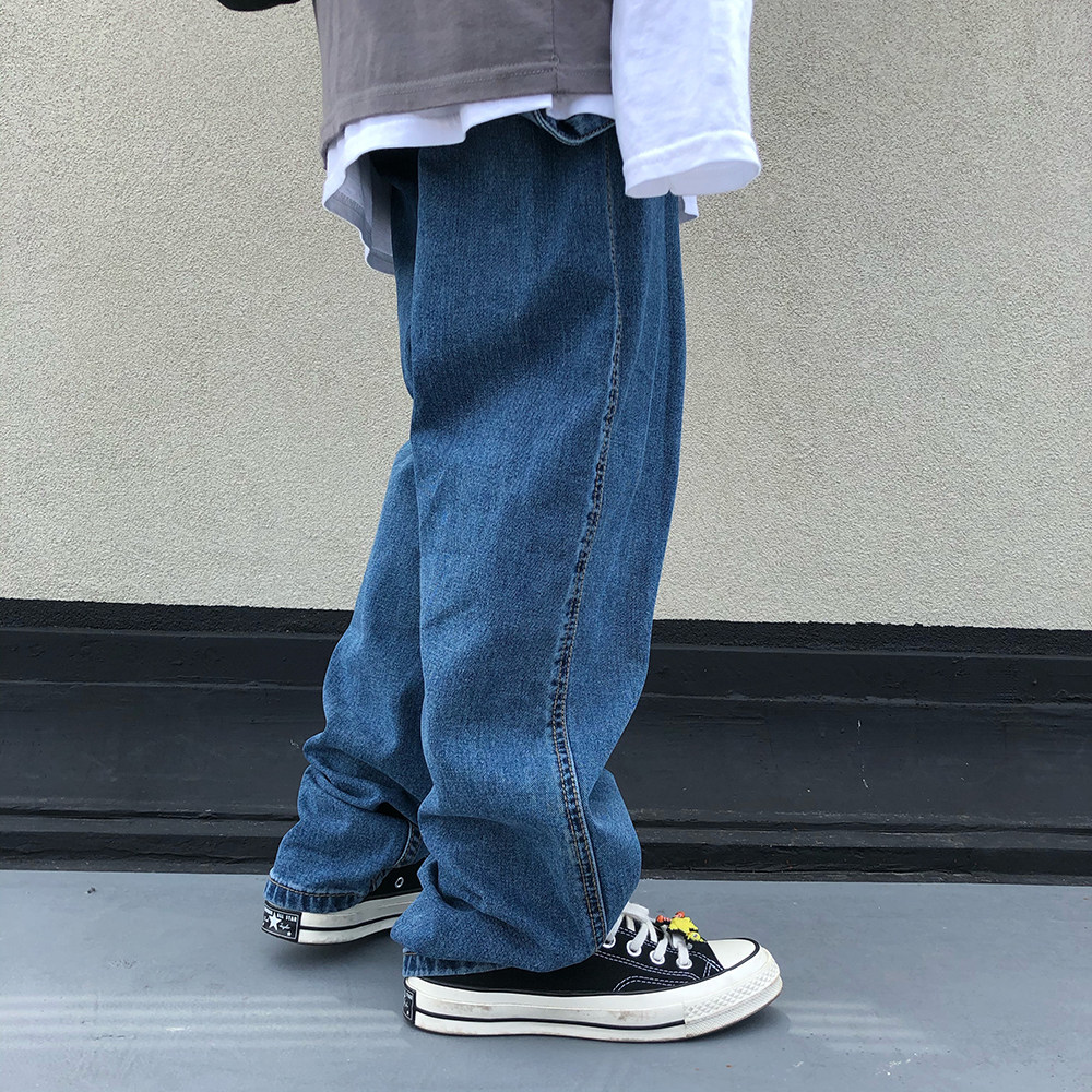 日系阔腿裤宽松牛仔裤K551/P75,男装牛仔裤,电商A228