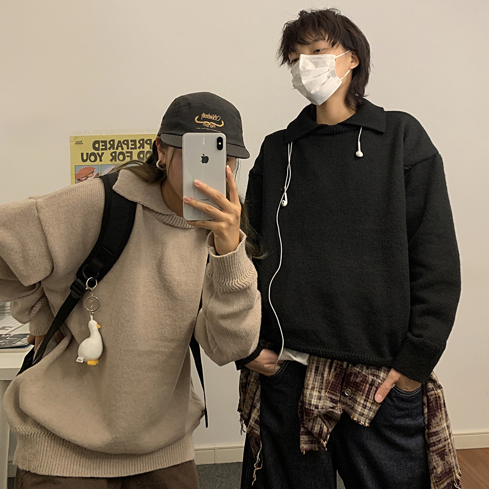 秋冬季复古韩系翻领毛衣A228/MY49/P68，男装针织衫/毛衣，电商A228