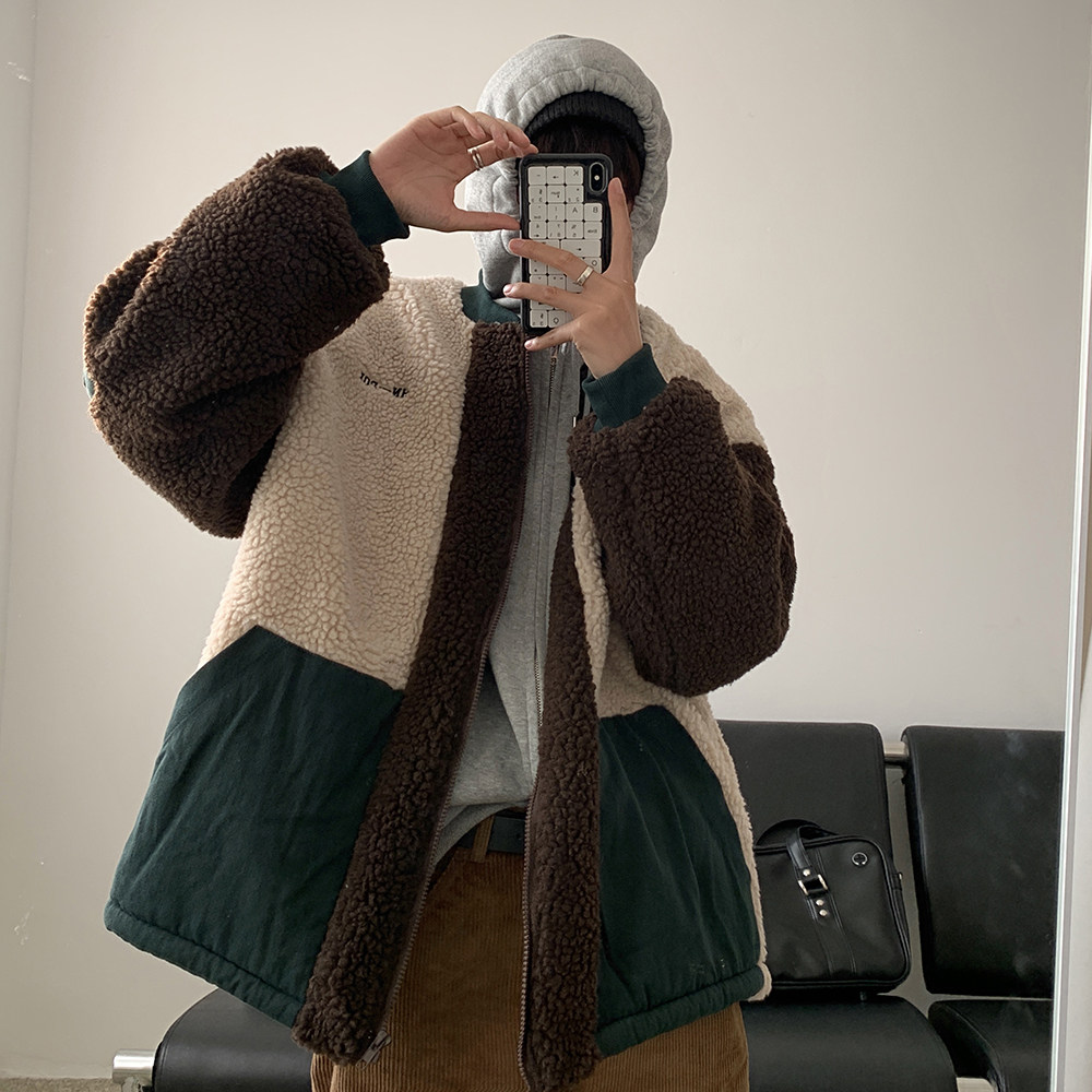 冬季复古羊羔毛棉袄宽松毛绒棉衣外套A228/MY19/P115，男装棉衣，电商A228