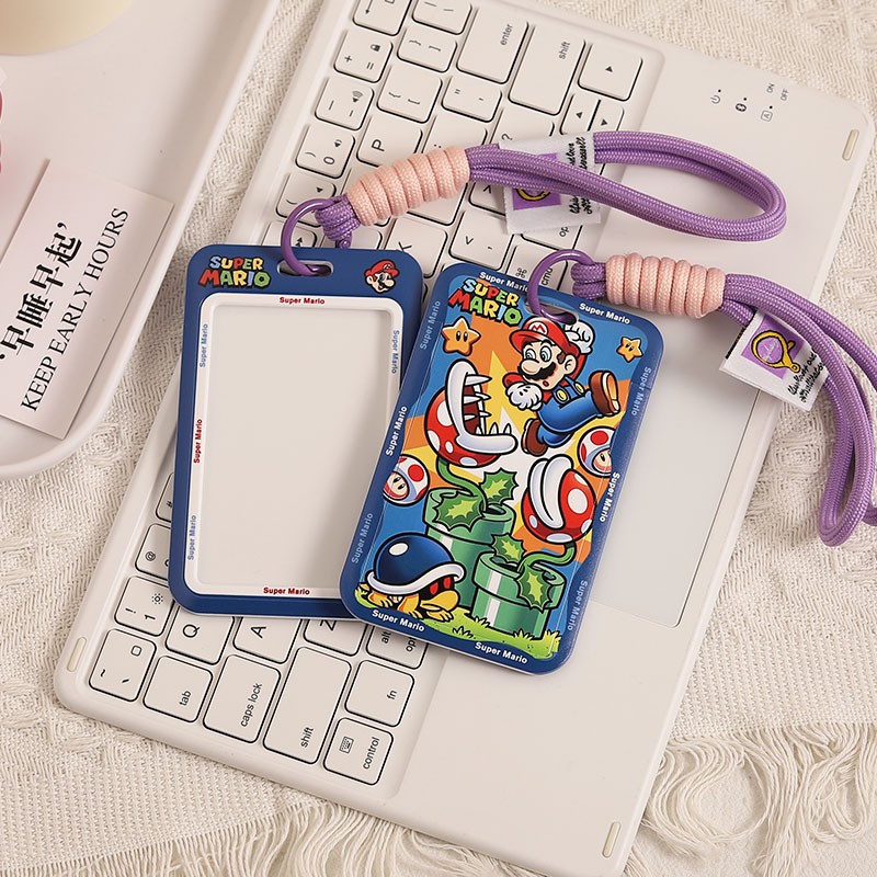 创意马里奥公交卡套电车NFC卡保护套卡通学生饭卡套工牌收纳挂绳