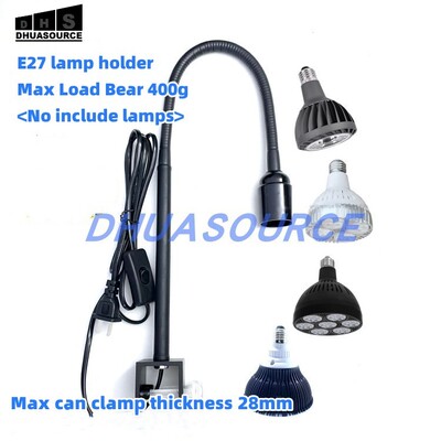 E27 Lamp Holder  Aquarium Clamp Fish Tank Clip Light Stand