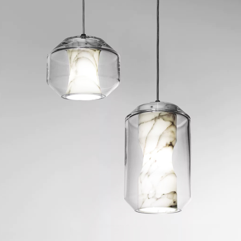 设计师部落北欧后现代简约创意餐厅卧室床头云石玻璃设计师吊灯具