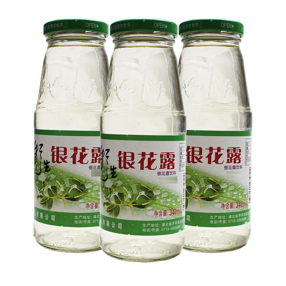 楚天舒野生银花露饮料 340毫升玻璃瓶装金银花 夏季清凉 解暑凉茶