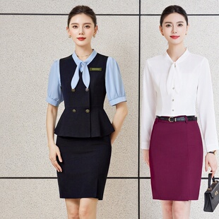 OL气质美容珠宝马夹背心工装 职业装 制服 荷叶边马甲女短款 春秋新款