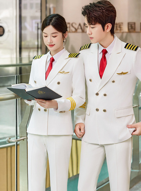 军鼓队服装男女款红色白色演出服工作服西装套装军乐队表演礼服