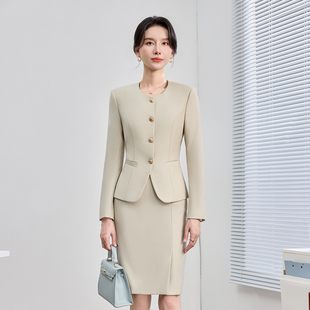 ol长袖职业套装女秋冬新款西装套裙珠宝店酒店经理工作服高端商务