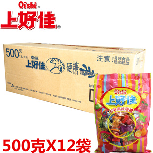 份结婚庆喜糖果零食小吃整箱12袋 上好佳什锦果味硬糖500克