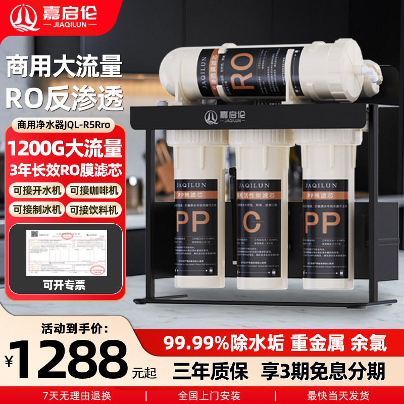 嘉启伦商用反渗透直饮大流量净水器奶茶店制冰机咖啡厅专用滤水器