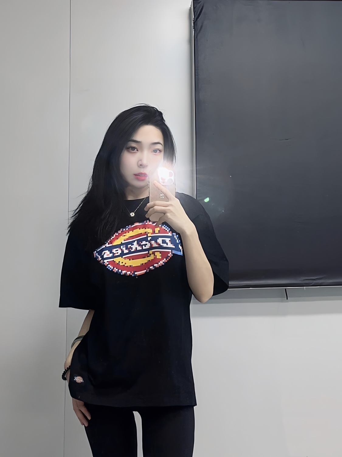 静姐正品p1017Dickies新款春夏男女休闲Logo像素印花T恤011539