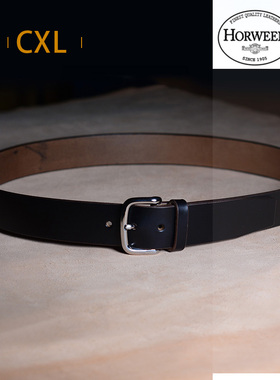 美国霍尔文horween cxl头层牛皮手工腰带皮带复古咔叽牛仔工装