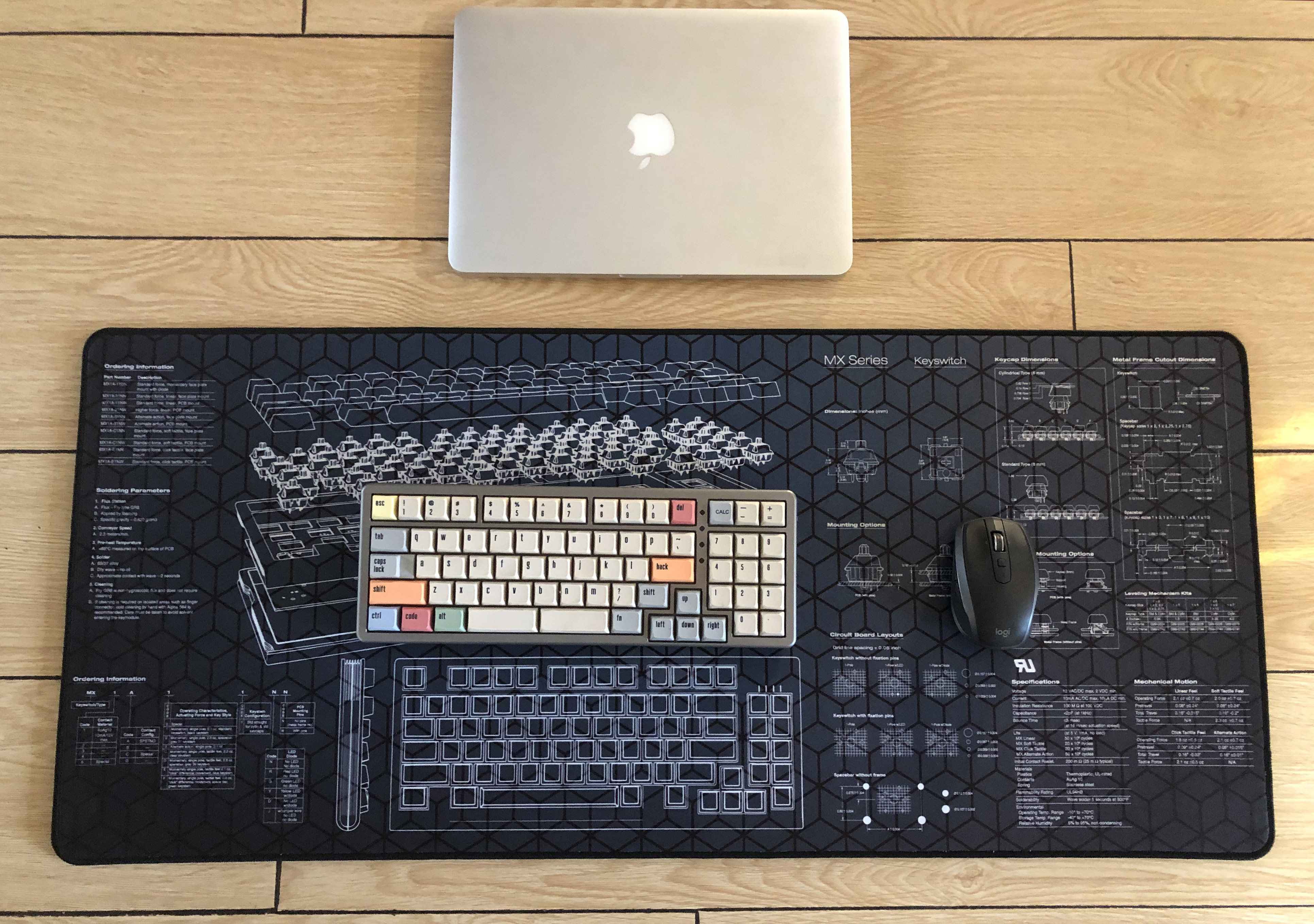 铸键师鼠标垫5mm超厚 900*400*5mm加厚超大鼠标垫 机械键盘拆解图