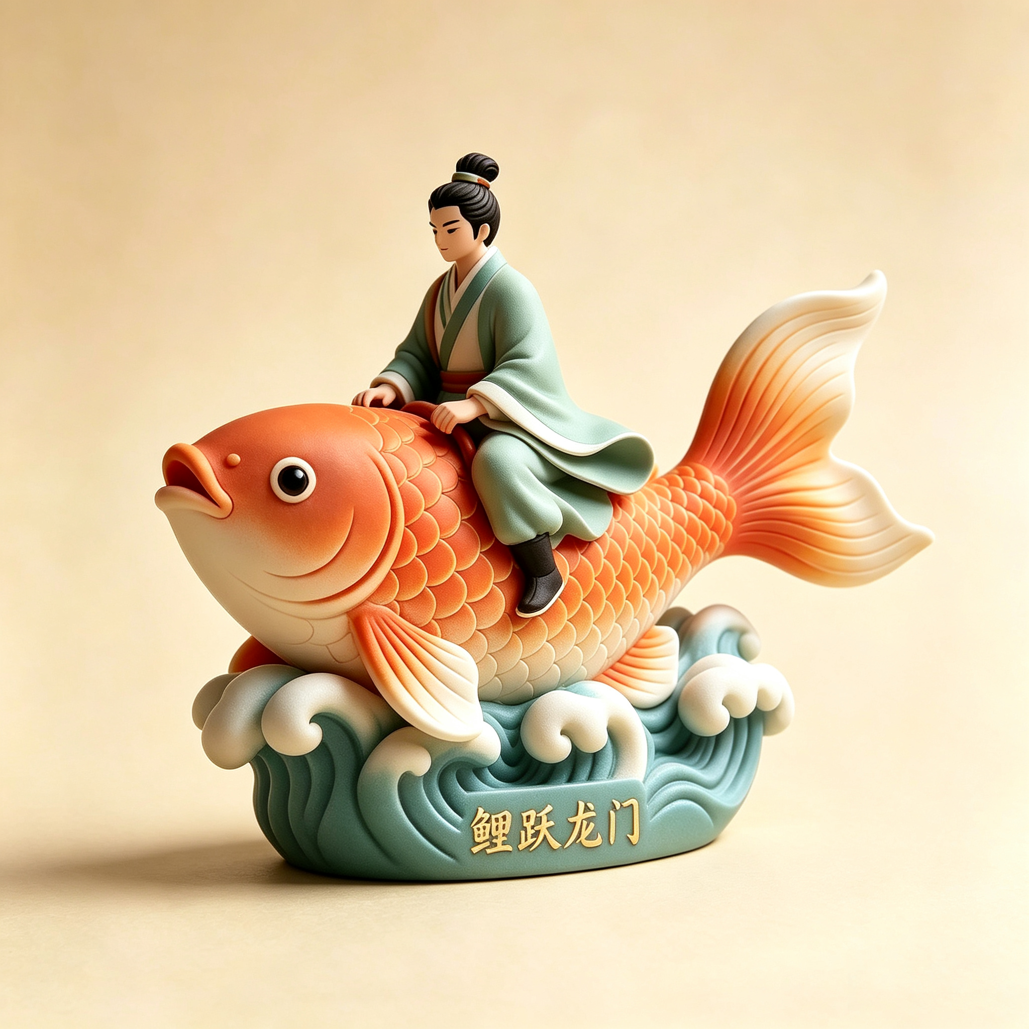 鲤跃龙门创意摆件手办