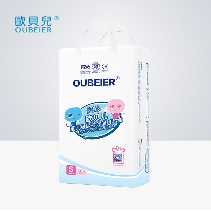 欧贝儿透气柔软瞬吸防侧漏尿不湿