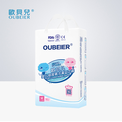 欧贝儿透气m码瞬吸防侧漏尿不湿