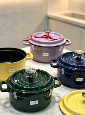 千乐欧铸铁珐琅锅16CM经典炖家用炖锅一人食宝宝辅食迷你焖烧养生