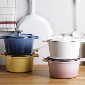 Ruffey珐琅铸铁小炖锅18/20cm饭釜多功能搪瓷辅食焖煮泡面粥奶锅