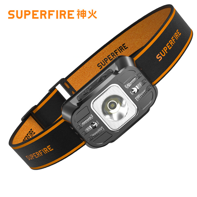 神火新品HL75轻便感应头灯内置电池TYPE C-USB 充电双开关头灯
