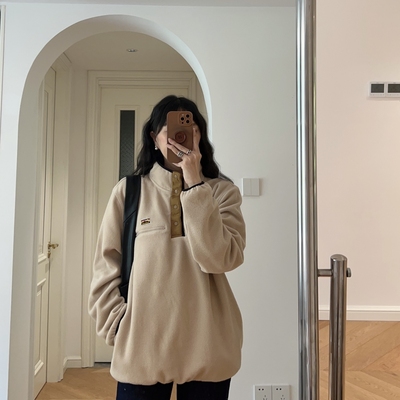 秋冬新款 日系宽松立领摇粒绒卫衣外套 情侣 0.56KG