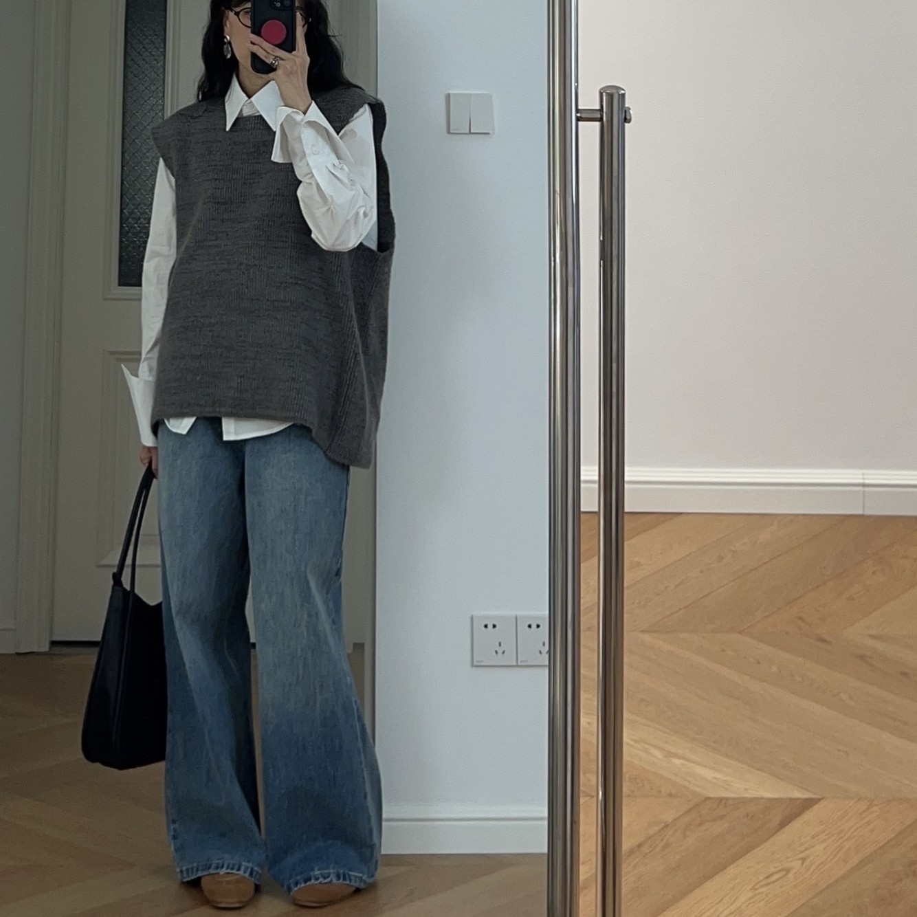 秋装新款 日系宽松大版型中高腰牛仔裤阔腿裤 0.76KG,女装/女士精品,牛仔裤,淘宝优惠券,粉丝福利购,淘宝优惠卷