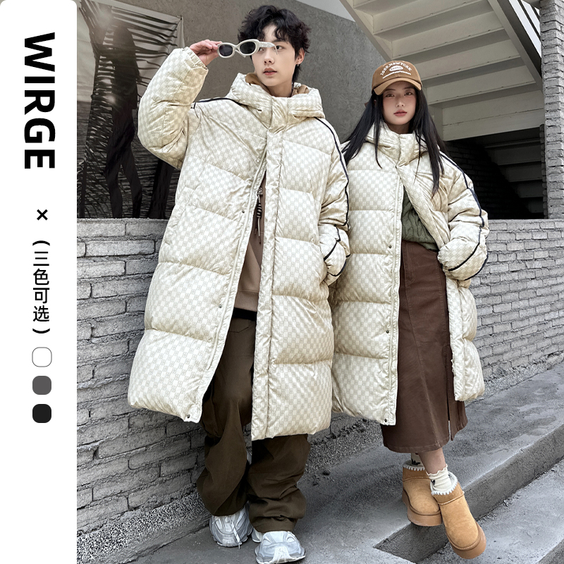 韦氏25新款羽绒服长款加厚羽绒服新品百搭防风保暖连帽男童女童