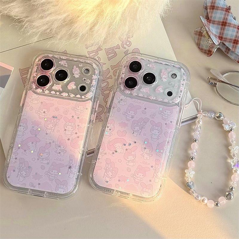 苹果17滴胶花朵美乐蒂挂绳手机