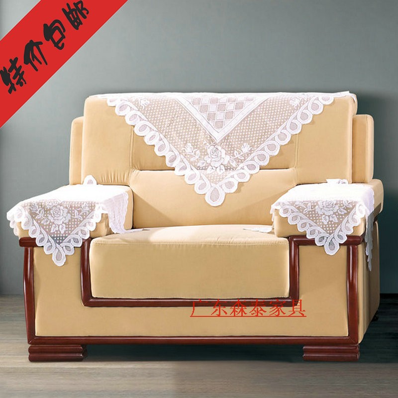 白色沙发巾蕾丝接待室沙发方巾