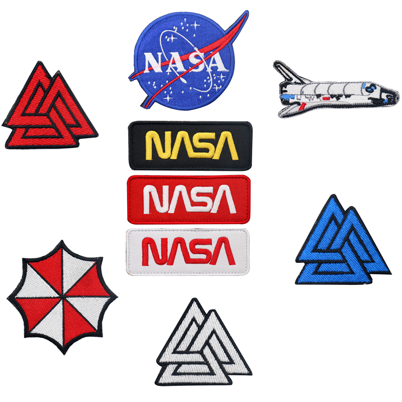 nasa刺绣魔术贴臂章个性布贴衣服肩章胸贴战术背包徽章补子