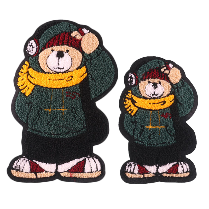 毛绒卡通小熊布贴毛巾绣缝纫修补