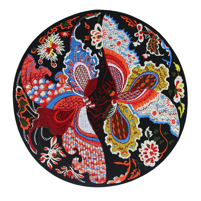 蝴蝶刺绣中国风布贴百搭衣服补丁贴花民族风绣花绣片布贴手缝喜鹊