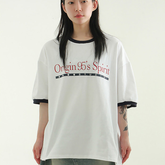 Origin printed cotton ringer half tee (unisex)