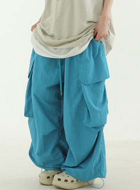 oversize taslan cargo banding pants (unisex)