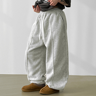 unisex fleece pants banding jogger