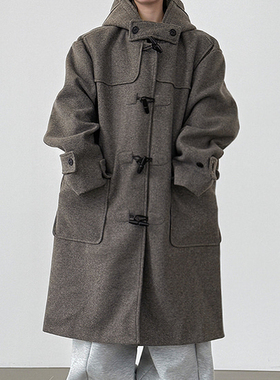 oversize duffle hood long coat (unisex)