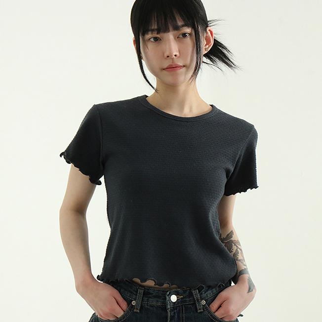 wave embo half cropped tee