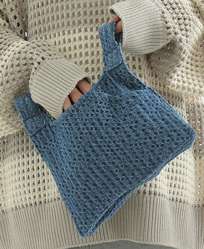 jacquard denim mini bag