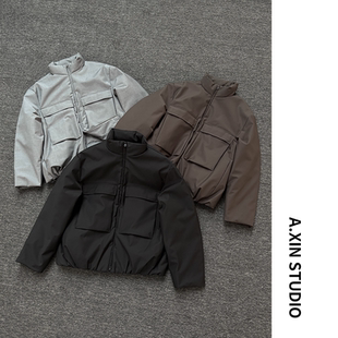 立领工装 男士 羽绒 新款 90白鸭绒极简百搭保暖羽绒服外套 冬季