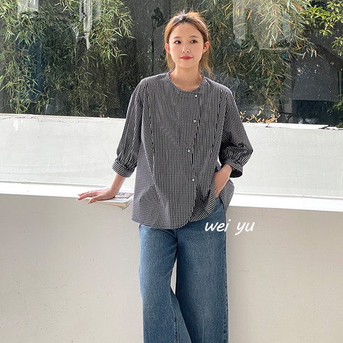 薇语大码女装衬衫裙女设计感小众高端2025夏新款半袖不规则上衣