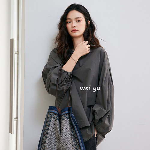 薇语大码春季宽松圆领长袖卫衣女