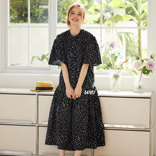 薇语大码女装波点碎花连衣裙2025夏新款宽松裙子短袖高级感长裙
