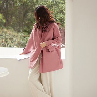 棉服外套女2025秋季 休闲短款 新款 韩版 休闲夹克女 薇语大码 工装 女装