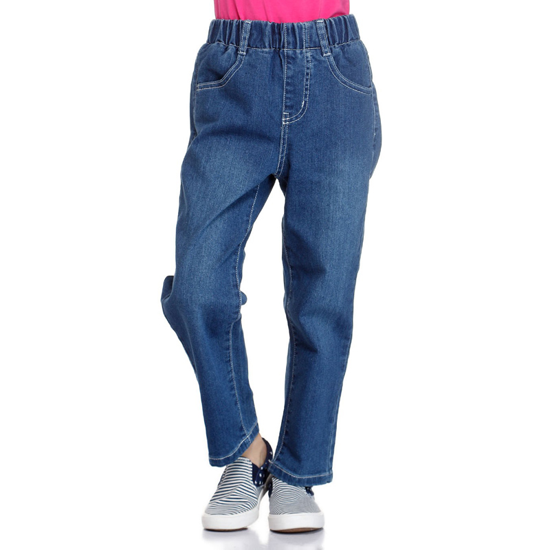 361度撤柜女童春秋牛仔长裤单裤蓝宽松休闲裤 处理6243401