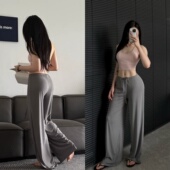 宽松显瘦直筒裤 女夏季 休闲跑步运动阔腿健身裤 巨软糯凉感瑜伽长裤