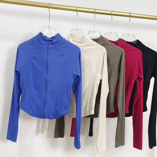 跑步女立领拉链健身服修身透气